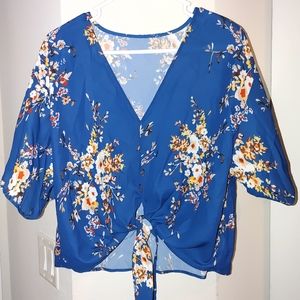Floral front tie stop NWOT (OBO)
